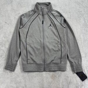 Air Jordan Jacket Boys Medium 10-12 YRS Carbon Gray Sports Mock Neck Full Zip
